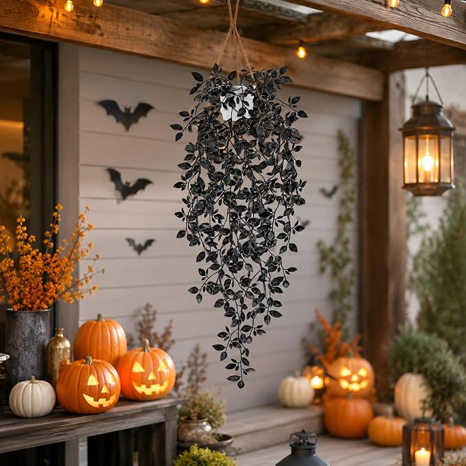 Der Rose Fake Hanging Plant for Halloween Bathroom Decor, Bookshelf Accent | - Image 7