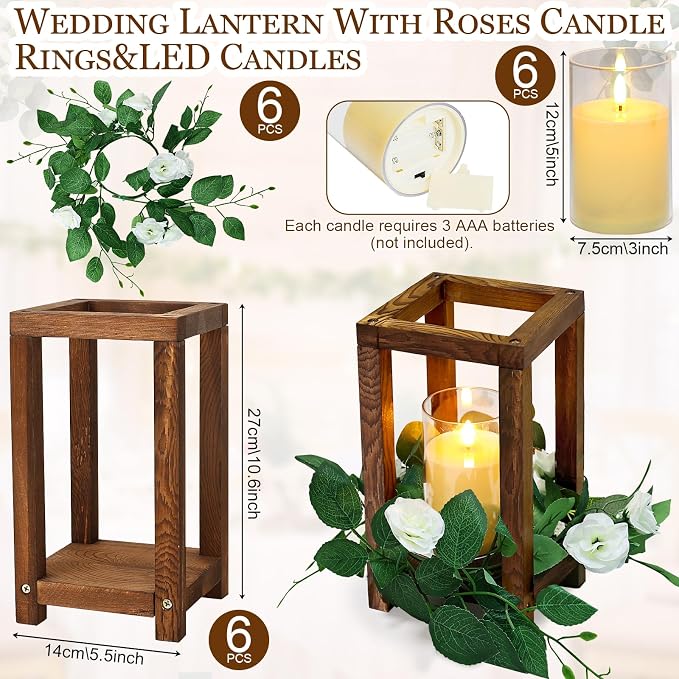 18 Pcs Wooden Lanterns - Image 2