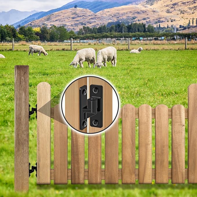 4.9" Heavy Duty Gate Hinges, Wall Mount Female Male Hinges | 4 Pairs, - Image 2