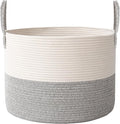 JMvicyroam 65L Extra Large Machine Washable Cotton Rope Blanket Basket | by JMvicyroam