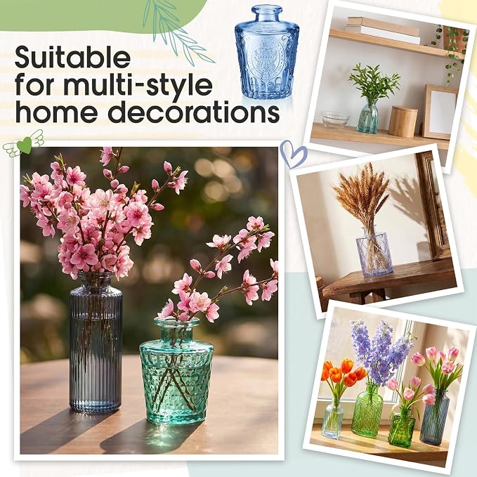 Yaomiao 30 Pcs Glass Bud Vases Centerpieces, Mini Colored Flower Vase - Image 5