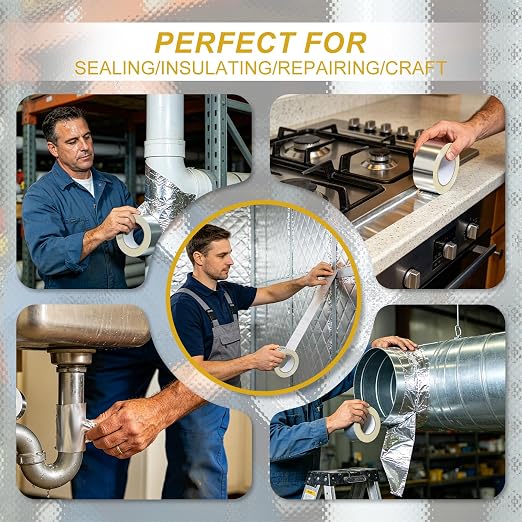 Aluminum Foil Tape, 3 Inch x 55 Yards Heavy Duty Metal Foil Tape, 3.6 Mil High - Image 2