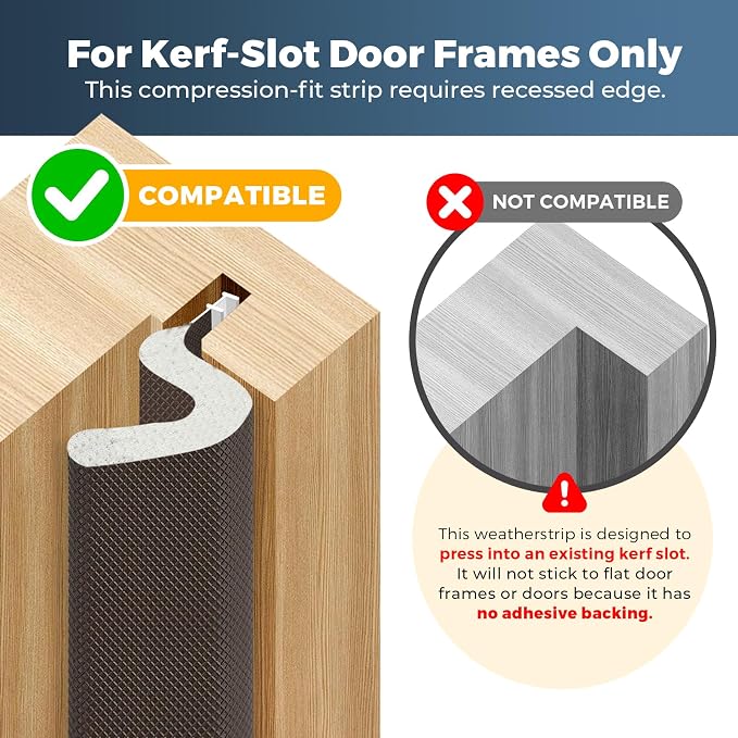 Weather Stripping Door Seal, 20 FT Kerf Foam Strip - Image 3