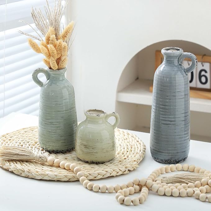 Ceramic Vase Set of 3 | Neutral Vase Home Decor - Image 8