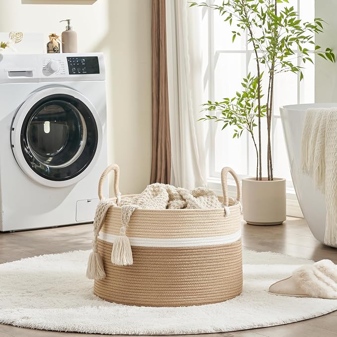 KAKAMAY Large Blanket Basket - Image 3