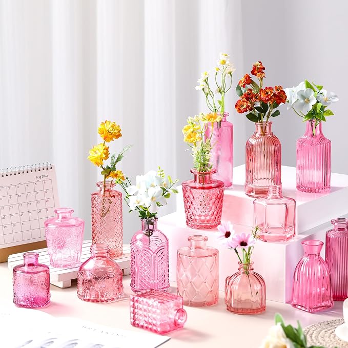 Yaomiao 30 Pcs Glass Bud Vases Centerpieces, Mini Colored Flower Vase - Image 6