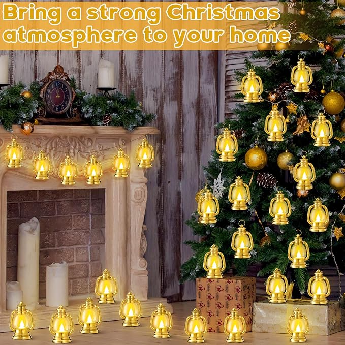 Ferraycle 12 Pcs Mini Lanterns 4 Inch Gold Lamp Table Decor | Western Cowboy - Image 6