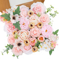 Artificial Flowers Combo Pink Flowers Mix Silk Flowers Roses Peonies by FloweroyalCrafts