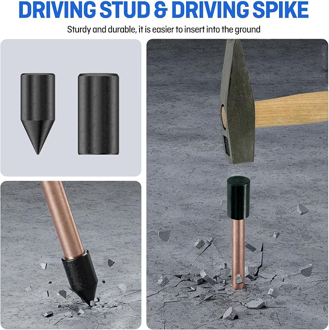 8 Feet Ground Rod Kit 5/8" Copper Bonded Grounding Rod - Image 4