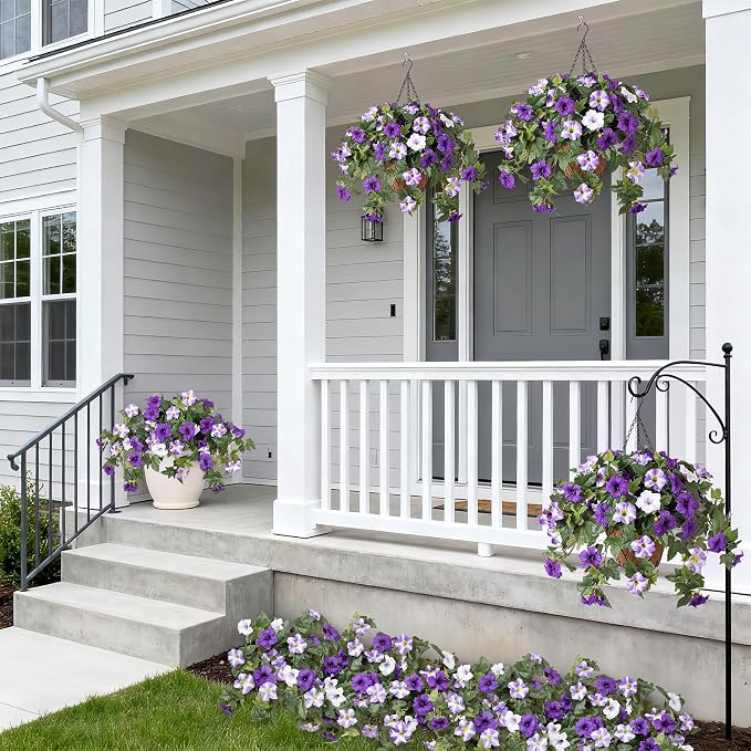 Ammyoo 4 Pcs Artificial Fake Petunia Flowers - Image 5