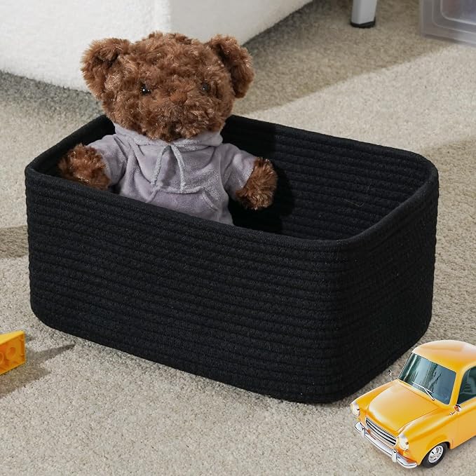 3 Pack Storage Baskets for Organizing, 13.7×9.5×6.3", Cotton Rope Basket for - Image 5