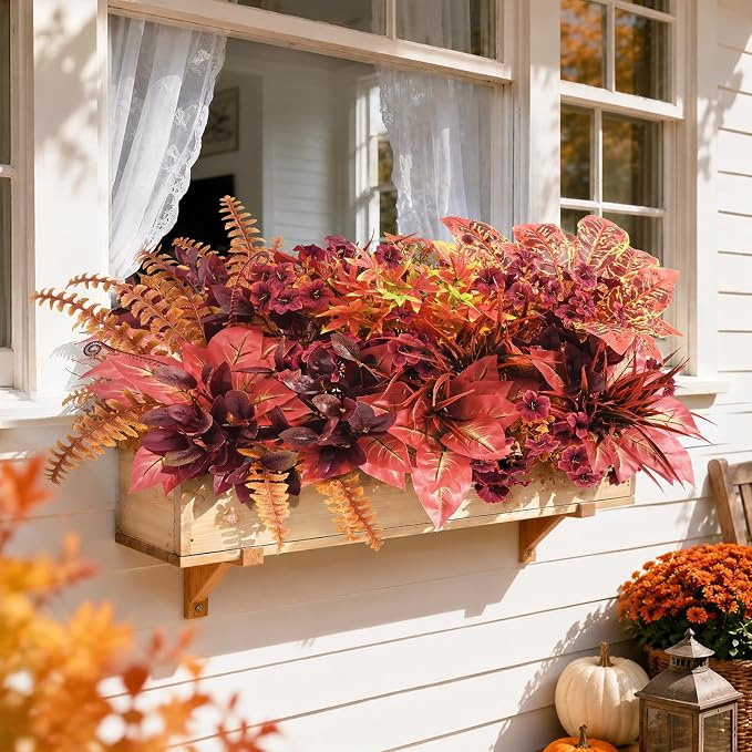 Artificial Fall Flowers for Outdoors, Fake Flowers Fall Greenery for Outside - Image 6