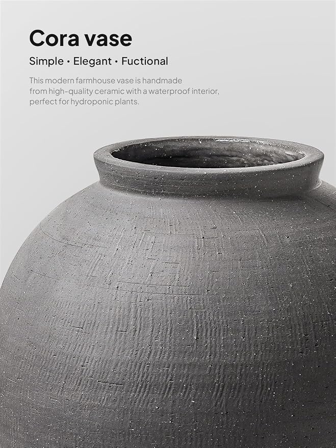 Large Blak Ceramic Vase - Image 5