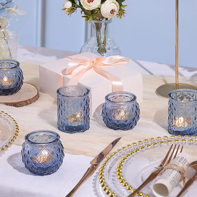 NITIME 36Pcs Assorted Blue Votive Candle Holders, Tea Lights Candle Holder - Image 6