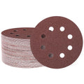 HARFINGTON 100 Pcs 5 Inch Sanding Discs 40 Grit Red Aluminum Oxide 8 Hole | by HARFINGTON