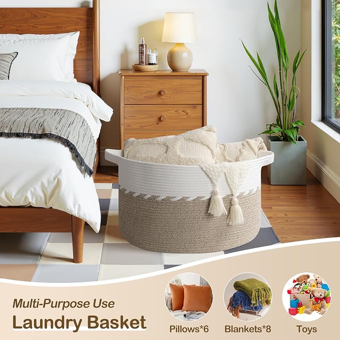 OIAHOMY 105L Extra Large Blanket Basket - Image 3