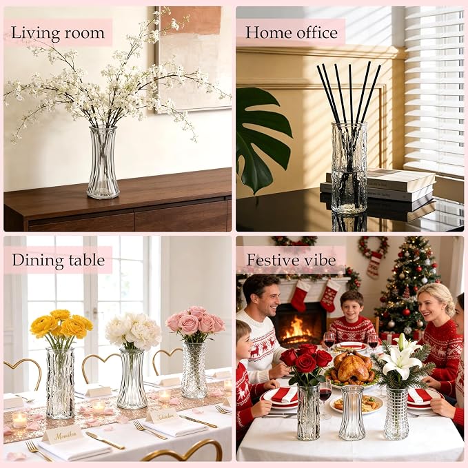 24 Pack Mini Glass Bud Vases, Small Clear Flower Vases Bulk | - Image 6