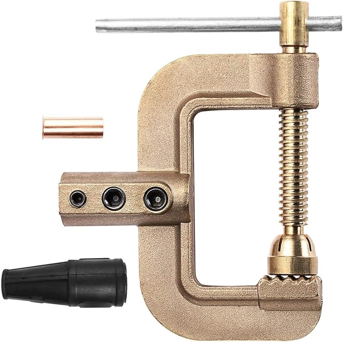 H HZXVOGEN 400A C-Style Welding Ground Clamp, Heavy Duty Solid Brass Earth Clamp by HHZXVOOGEN-YourWeldingToolStation