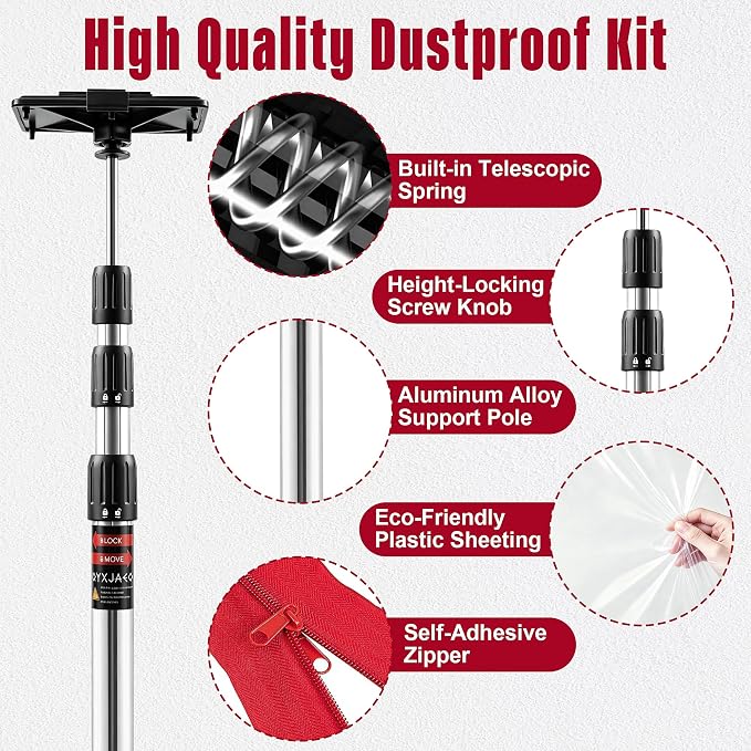 10FT Dust Barrier Poles System - Image 4