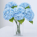 Blue Hydrangea Artificial Flowers, Latex Real Touch | 21" Long Stems by Waipfaru