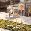 NUPTIO Glass Candle Holders, Elegant Long Stem Design, Dinner Table Centerpiece by Nuptio