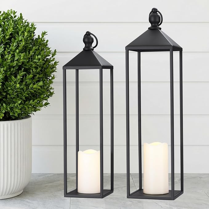 Perfnique Decorative Lanterns for Indoor & Outdoor, Farmhouse Modern Decor for - Image 2