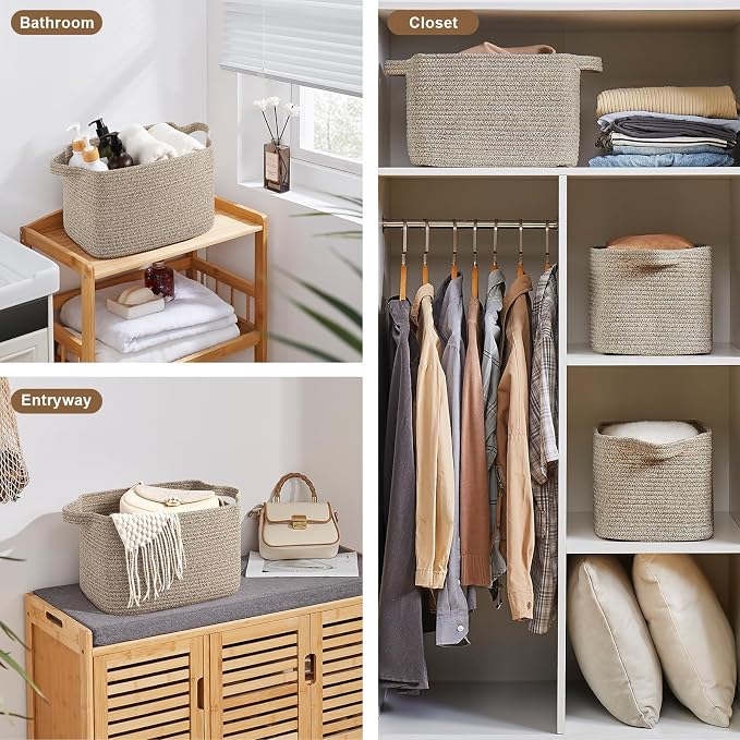 OIASKET Storage Basket for Organizing, Woven Baskets for Storage, Rectangle - Image 7