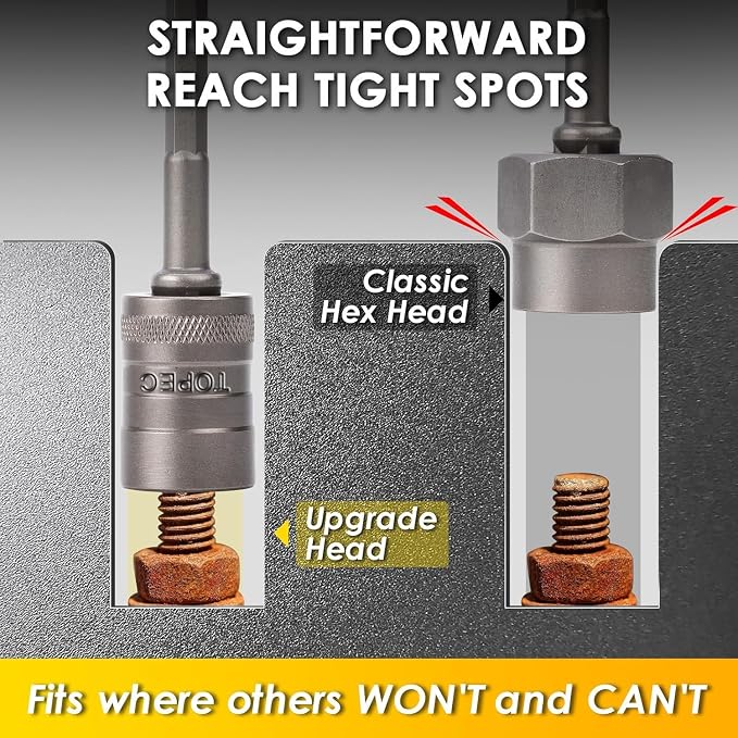 Upgrade Bolt Extractor Kit, 1/4" 3/8" Drive Impact Rounded Bolt Remover - Image 4