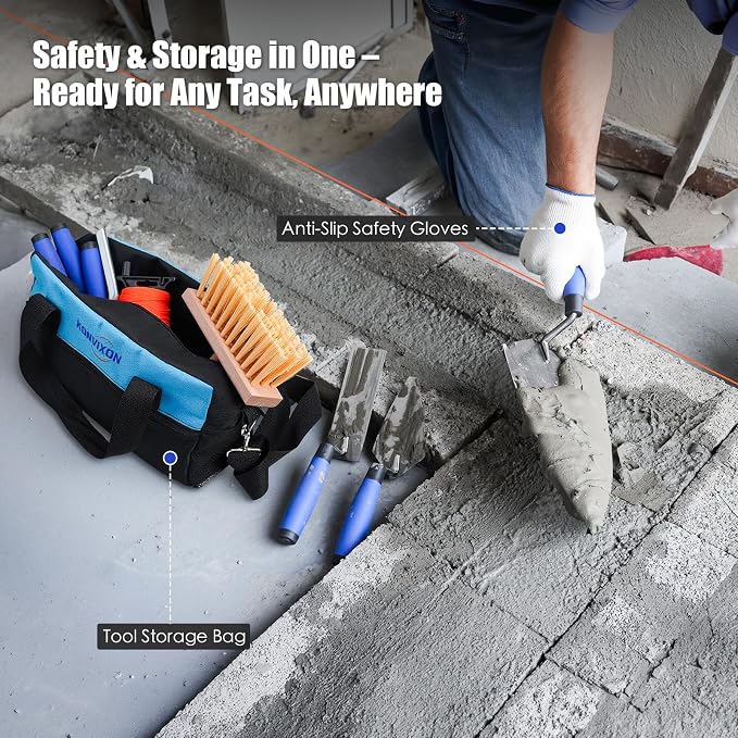 17PCS Masonry Hand Tools Set for Concrete & Bricklaying | - Image 6