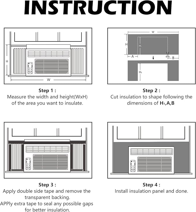 BJADE'S Window Air Conditioner Side Insulated Foam Panel, One-piece Full - Image 6