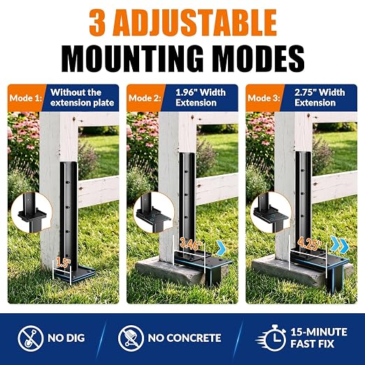 VANCASTLE Fence Post Repair Kit Adjustable, Quick-Fix Support - Image 2