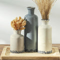 Ceramic Vase Set of 3, Neutral Flower Vases Home Decor, Pottery Rustic by ooit