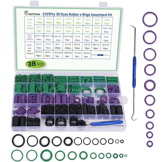 2225pcs 38 Sizes Rubber O Ring Assortment Kit, by Unknown