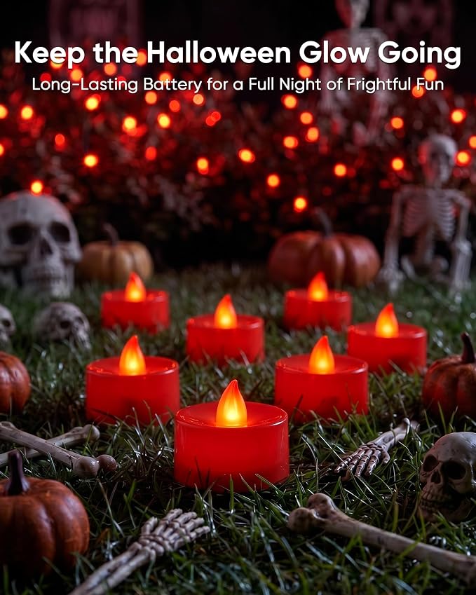 Homemory 50-Pack Red Flameless Battery Tealight Candles, 200+ Hours | - Image 6