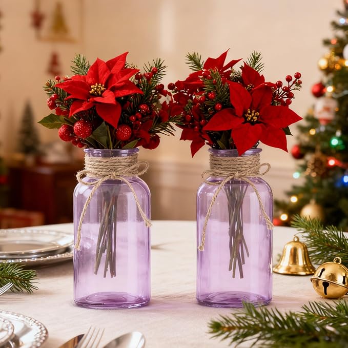 12 Pack Mason Jar Vases for Centerpieces, Wide Mouth Mason Jars - Image 7