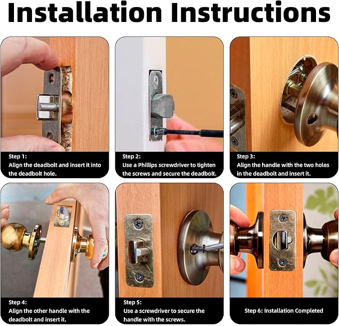 4pcs Adjustable Deadbolt Latch 60/70mm, Zinc Alloy Universal Replacement - Image 5
