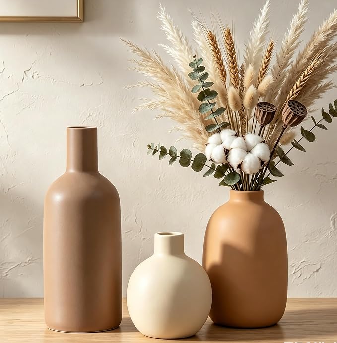 Large Ceramic Vase Set of 3 - Image 6