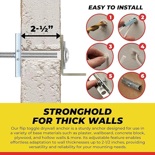 1/4”-20 Quick Easy Heavy Duty Toggle Anchors - Image 6