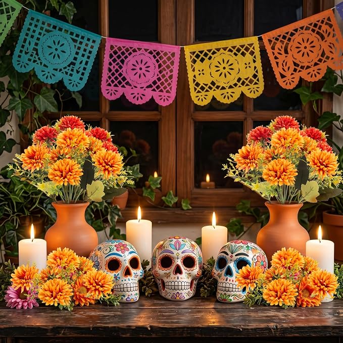 24 Pcs Artificial Mums Flowers for Outdoor, UV Resistant Fake fall - Image 8