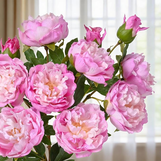 3PCS 22in Peonies Artificial Flowers, Real Touch Latex Fake Peonies | Lifelike - Image 4