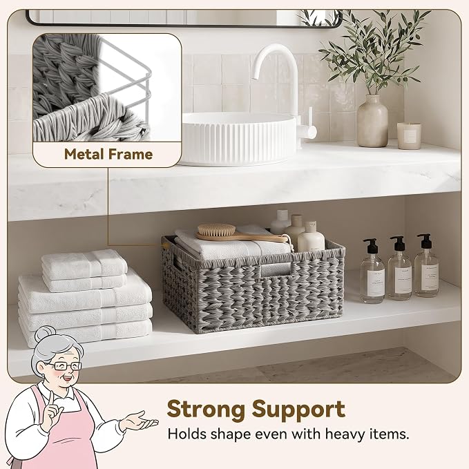 GRANNY SAYS Wicker Baskets for Organizing, Waterproof Pantry Basket, Large - Image 2