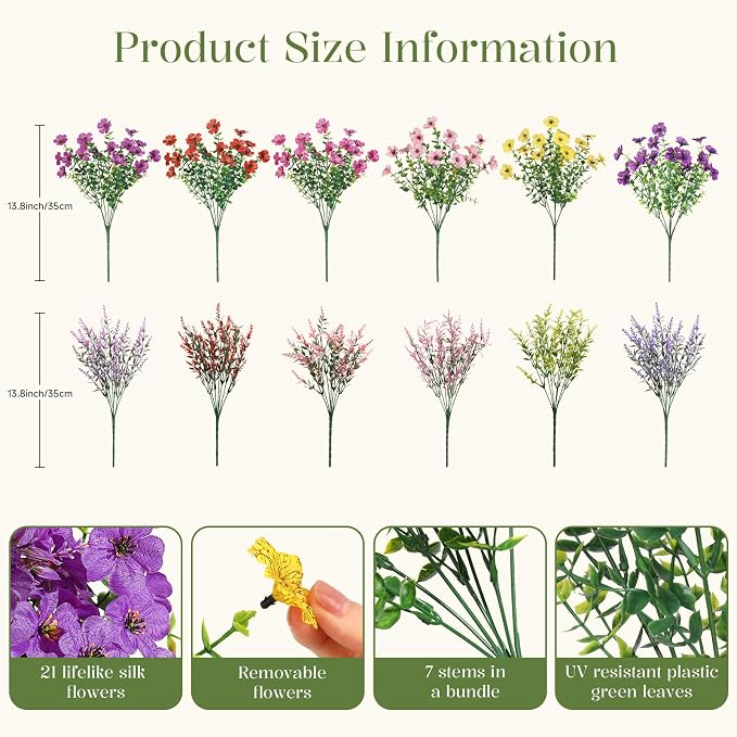 SHareconn 24 Bundles Artificial Flowers - Image 3