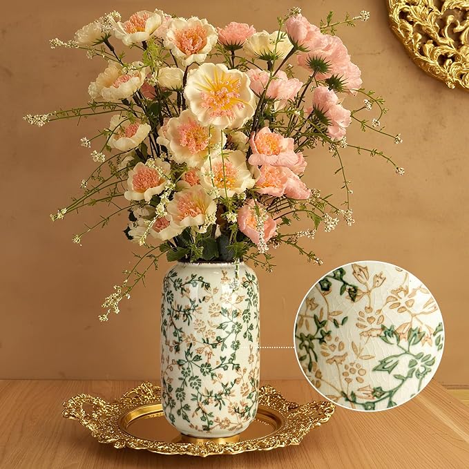 Ceramic Vase for Flowers – Modern Small Ribbed Textured Flower Vase for Home - Image 5