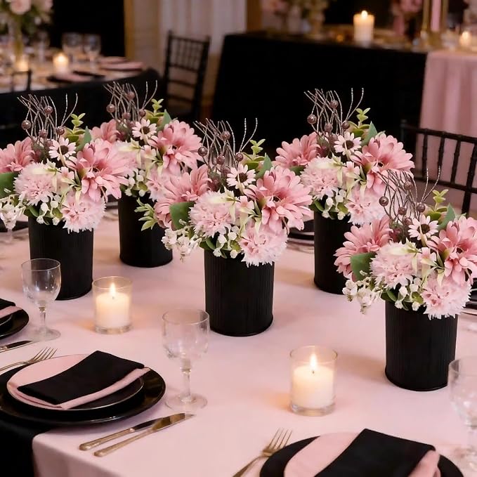 Dusty Pink & Rose Gold Flowers Table Centerpieces - Image 3