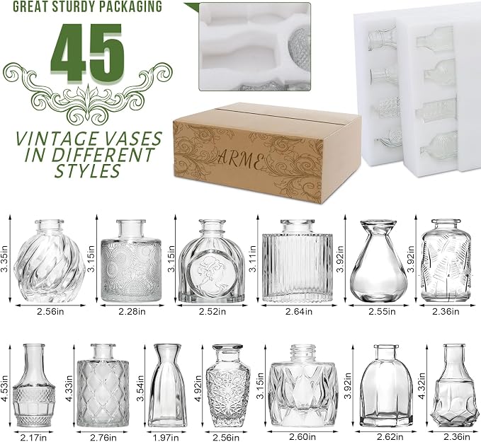 Arme Glass Bud vases in Bulk，Small Glass Flower Vase - Image 2