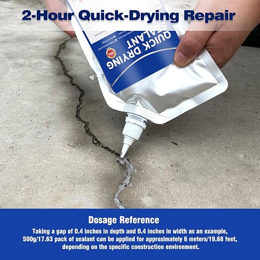 Concrete Crack Filler and Sealant, Quick Drying High Elasticity Cement Crack - Image 4