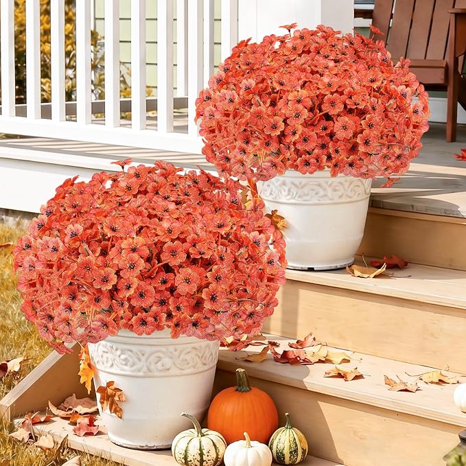 Powbrace 60 Pack Artificial Fall Flowers Mums - Image 4