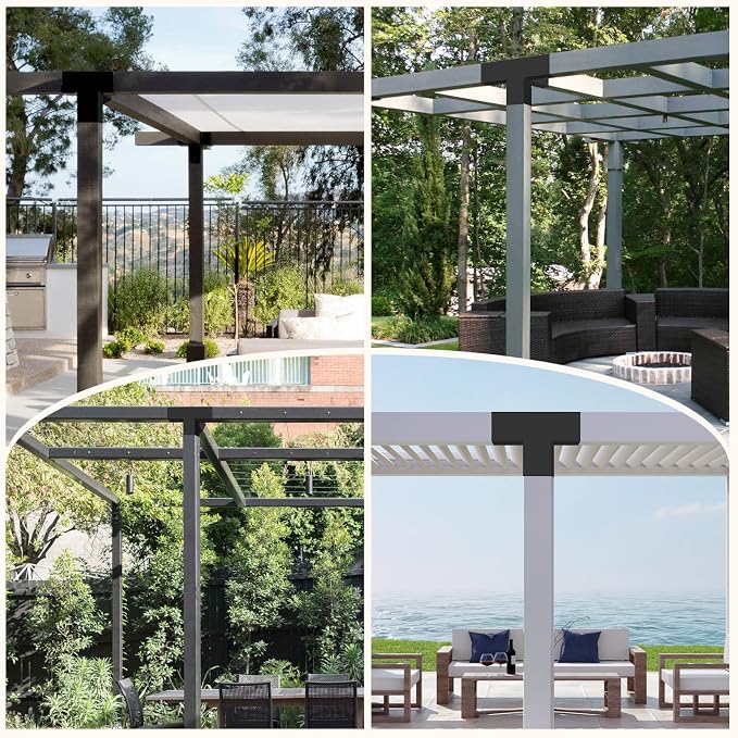2 Pcs 4"x 4" Pergola Brackets Post | 4-Way 90° Right Angle Corner Bracket|DIY - Image 8