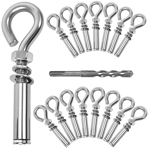 32 Pack 3/8" X 4-1/2" Expansion Eye Bolt, Concrete Eyebolt Anchors, Heavy Duty by Unknown