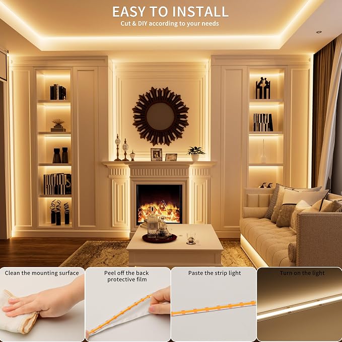 PAUTIX 5V USB CCT Tunable COB LED Strip Lights 6.56ft/2m, 1280LEDs 1200lm - Image 9